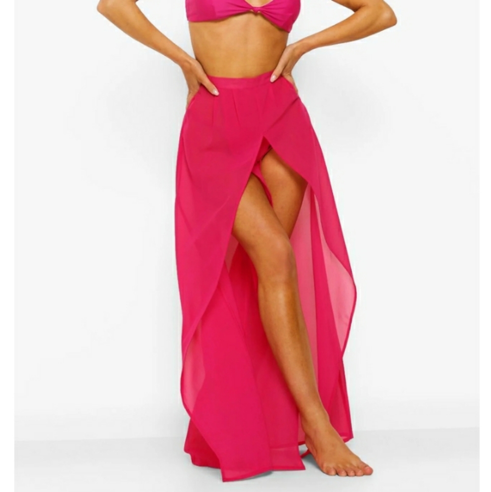 Lilac Split Leg Beach Trousers